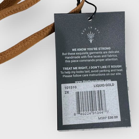 Thistle & Spire 2X Medusa Gold Thong Embroidered Snake Sexy Mystic Lingerie - Picture 3 of 9